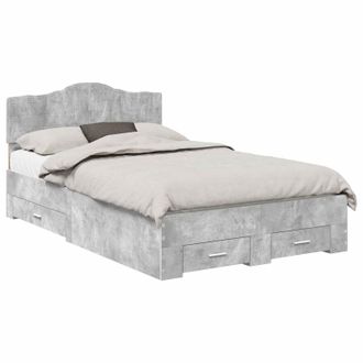 vidaXL Struttura Del Letto Con Cassetto Grigio Cemento 120 X 200 Cm Vidaxl