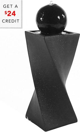 Sunnydaze Black Ball Solar Outdoor Water Fountain With Battery With $24 Credit