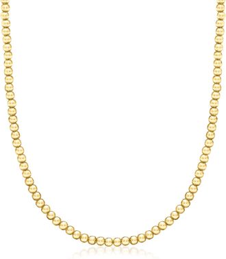 Ross-Simons Italian 4mm 18kt Gold Over Sterling Bead-Chain Necklace