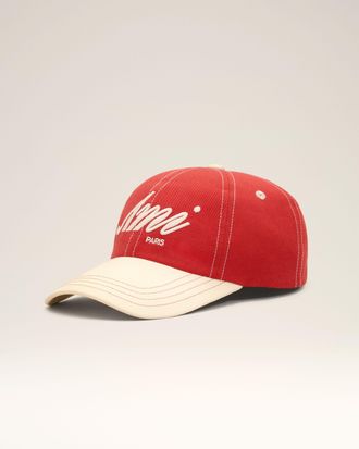 Ami Red and White cotton cap with Ami Paris embroidery Red - OS - Unisex