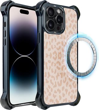 OEM Funda Para Iphone 14 Pro Max Ibizu Dropguard Ultra Con Magsafe, Estilo Bohemio, Delicado Estampado De Leopardo