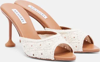 Aquazzura Loom macram&eacute; mules