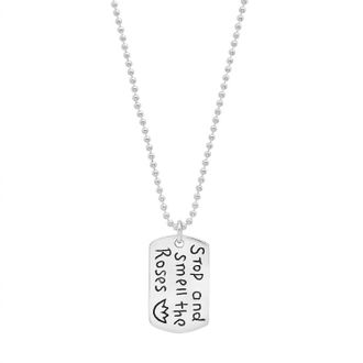 Jessica Elliot Womens Sterling resolutions We Can All Keep Dogtags Max Necklace In Stop And Smell The Roses