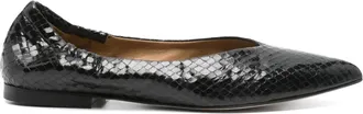 Anna F. Ballerine con effetto pelle di serpente - Nero