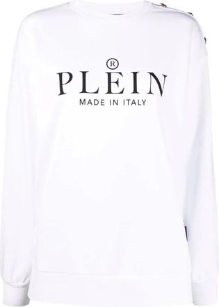 Philipp Plein Witte Casual Sweater met Oversized Pasvorm - Dames - Sweatshirts - Wit - XS - Katoen - Hoodies & sweatvesten