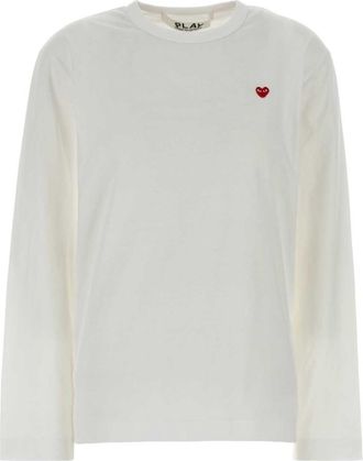 Comme Des Gar&ccedil;ons White Crew Neck Logo T-Shirt