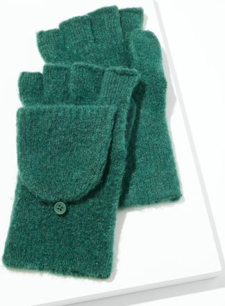 Talbots Flip Top Ribbed Gloves - Highland Green - 001 Talbots