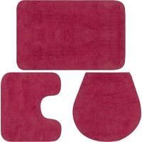 OEM Juego De 3 Alfombrillas De Ba&ntilde;o, Tela Fucsia - Crezuo
