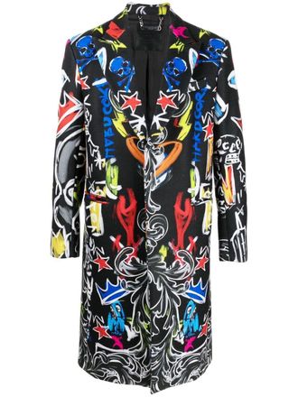 Philipp Plein Mantel met enkele rij knopen - Grijs