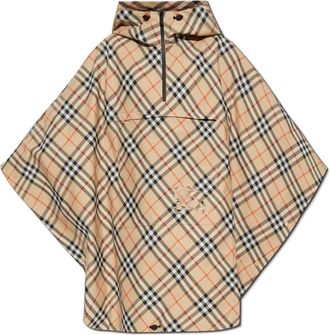 Burberry Geruite Poncho - Dames - Ponchos - Beige - Xs/S - Polyester - Jassen