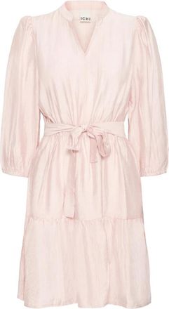 Ichi Rose Dust Stijlvolle Jurk - Dames - Casual kleedjes - Roze - S - Kleedjes