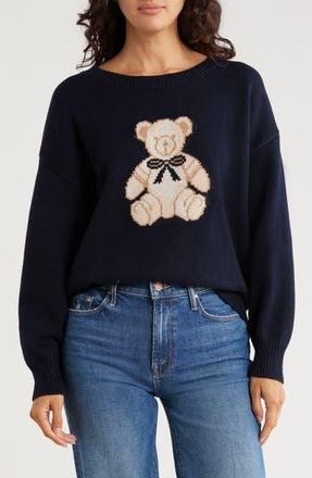 Blu Pepper Teddy Bear Pullover Sweater in Navy at Nordstrom Rack, Size Medium
