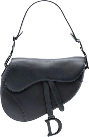 Dior Borsa a spalla Saddle Ultra Matte media in pelle di vitello 2019 - Nero
