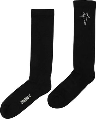 Rick Owens Concordians Pentagram Kniehoge Sokken - Heren - Sokken - Zwart - S - Katoen - Ondergoed