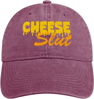 Generic Cheese Slut Funny Baseball Cap Cotton Denim Vintage Adjustable Sun Visor Dad Hat for Women Men