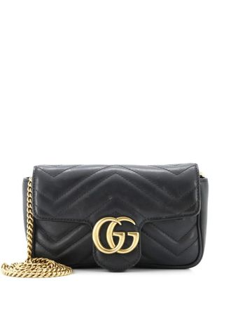 Gucci GG Marmont Flap Bag Matelasse Leather Super Mini crossbody bag - Nero