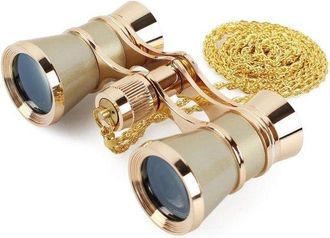 OEM Prism&aacute;ticos Cl&aacute;sicos Plegables De 3 X 25 Con Cuerpo De Metal Y Cadena, Lentes &Oacute;pticas, Dise&ntilde;o Retro, Regalos Para Mujeres Y Ni&ntilde;as (dorado)