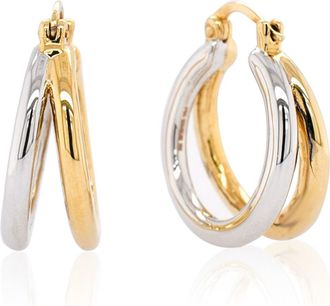 MAX + STONE 14k Gold Resin Filled Electroform Two Tone Hoops