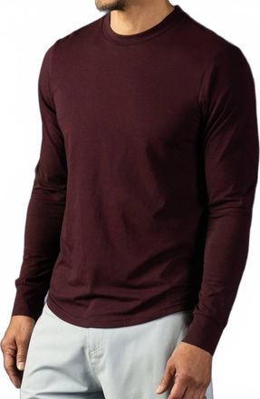 Laird Apparel Quattro Cotton Blend Long Sleeve Top In Aubergine