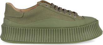 Jil Sander Canvas Platform Sneakers - Dames - Sneakers - Groen - 40 EU - Schoenen