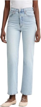 Levi's Ribcage Straight Ankle Jeans - Dames - Regular Fit Jeans - Blauw - W29 L31 - Katoen - Jeans