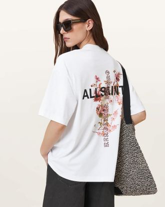 AllSaints Cotton Eternal Etta Oversized T-Shirt, Size: S