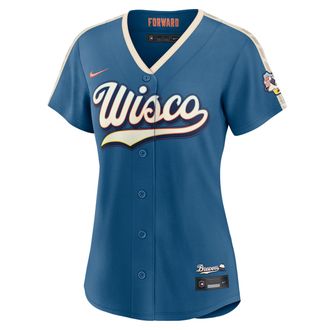 Nike Milwaukee Brewers City Connect Nike Womens MLB Stadium Jersey in Grey | RW260H3FMZB-43L