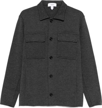 Lardini Grijze Wollen Jas Knoopsluiting - Heren - Zomerjassen - Grijs - XL - Wol - Jassen