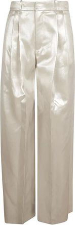 Chlo&eacute; Stijlvolle Broek met Jas Detail - Dames - Wijde Broeken - Grijs - XS - Broeken