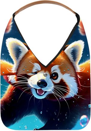 Generic Lovely Raccoon Swims Underwater Reusable Lightweight Grocery Bags - Foldable Into Compact Pouch, Washable & Sturdy, Multipurpose for Shopping and Trav