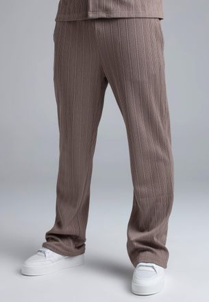 Siksilk Mens Brown Textured Track Pants XXL