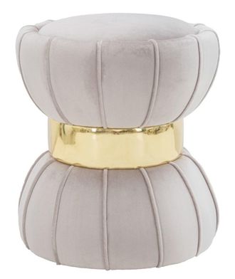 Mauro Ferretti Taburete acolchado de tela gris &oslash; cm 40x44