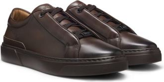 BOSS Gary sneakers in brushed leather with elastic laces