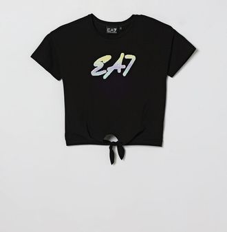 Emporio Armani T-shirt cropped in cotone stretch