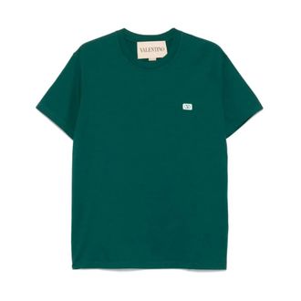 Valentino Garavani T-Shirts, male, Green, Size: 2XL VLogo Cotton Jersey T-Shirt