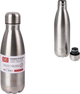Trade Shop Trade Shop - Borraccia Termica In Acciaio Satinato Bottiglia Termos 350ml Casa 21.5cm 0217459