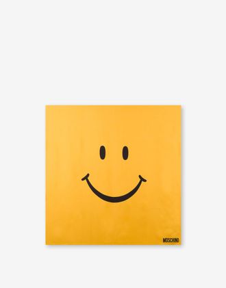 Moschino Smiley silk scarf - Yellow