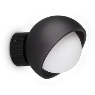 Ideal Lux Applique Contemporanea Bloom Metallo Nero Vetro Grigio 1 Luce E27 D12Cm