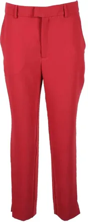 Semicouture Tailored Red Trousers with Smooth Polyester Finish
