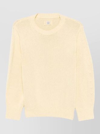 Toteme cotton crew neck knit long sleeve sweater