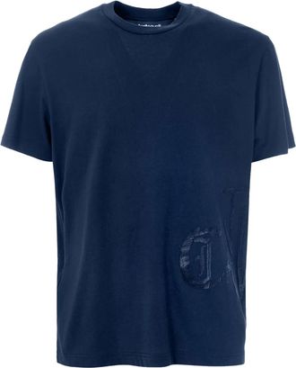 Just Cavalli T-shirt con logo ricamato - Blu