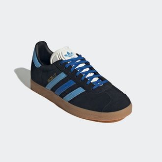 adidas Sneaker ADIDAS ORIGINALS GAZELLE, Damen, Gr. 38, schwarz (core schwarz, blau, lightblau), Leder, Synthetik, Schuhe Sneaker