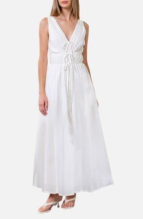 Moon River Sleeveless Pleated Sundress in White at Nordstrom Rack, Size Large