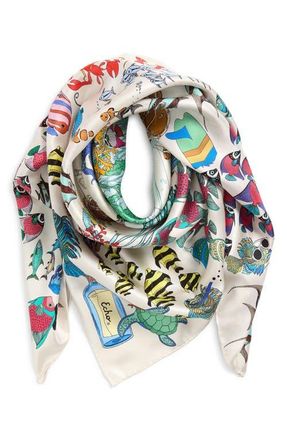 Echo Lost at Sea Silk Scarf in White Multi at Nordstrom