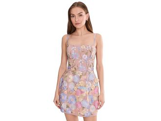 Avec Les Filles 3d Floral Lampshade Mini Dress Womens Dress Pastel : 14, Polyester/Spandex