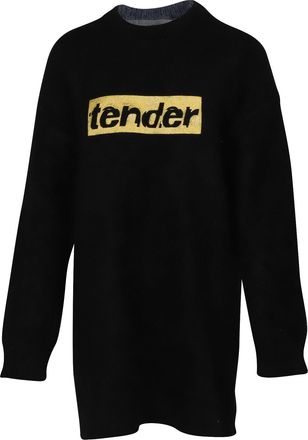 Alexander Wang Tender Embroidered Sweater Dress in Black Wool