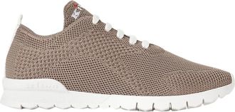 Kiton Grijze Knit Sneakers met Witte Zool - Dames - Sneakers - Bruin - 40 EU - Schoenen