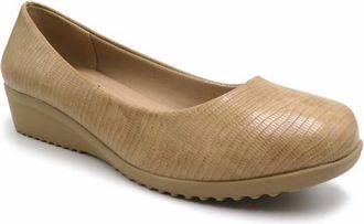 Pierre Dumas Womens Slip-On Work Wedge Shoe In Taupe