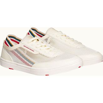 Orlebar Brown Larson O.B Stripe Shoe You Can Swim in White/orange/aquamarine at Nordstrom, Size 6