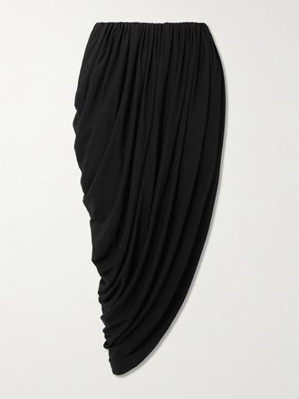 Esse Studios Gonna Maxi In Jersey Stretch Con Drappeggio Solina - Nero